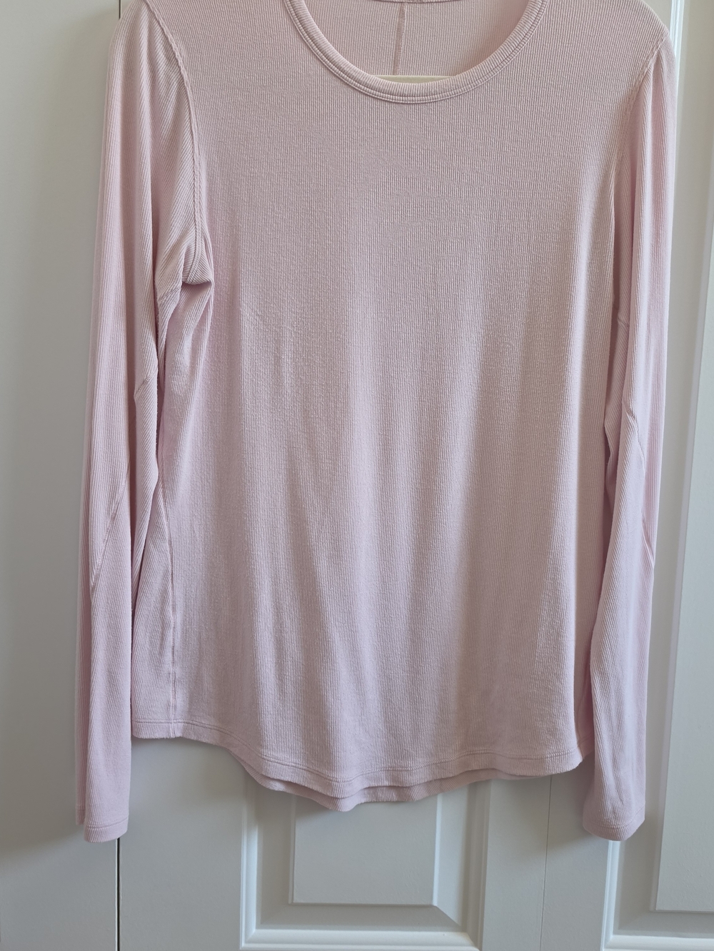Hold Tight Long-Sleeve Crewneck Top - Light Pink